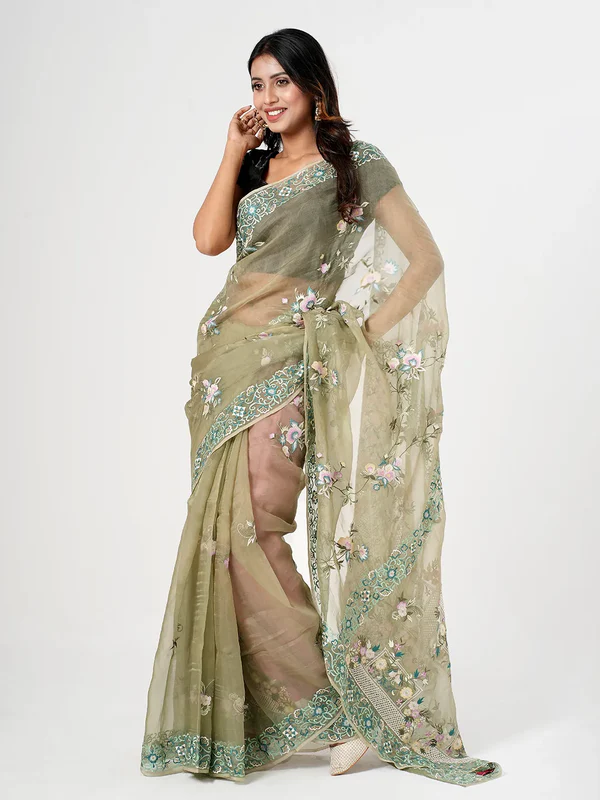 Vibrant Multi-Color Muslin Saree
